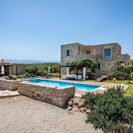 Beachfront Villa Turquoise With Private Pool, Bbq And Ping Pong Table Χανιά Εξωτερικό φωτογραφία