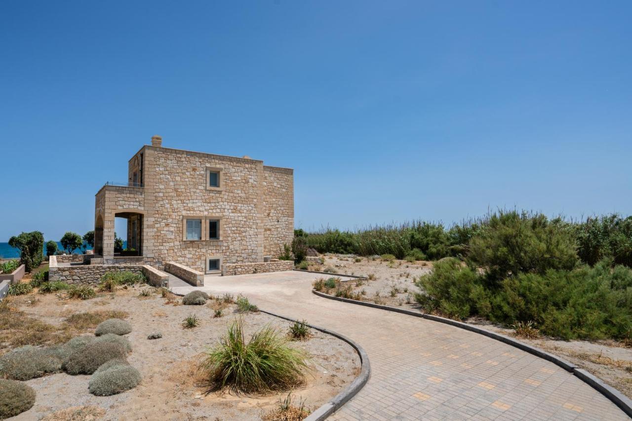 Beachfront Villa Turquoise With Private Pool, Bbq And Ping Pong Table Χανιά Εξωτερικό φωτογραφία
