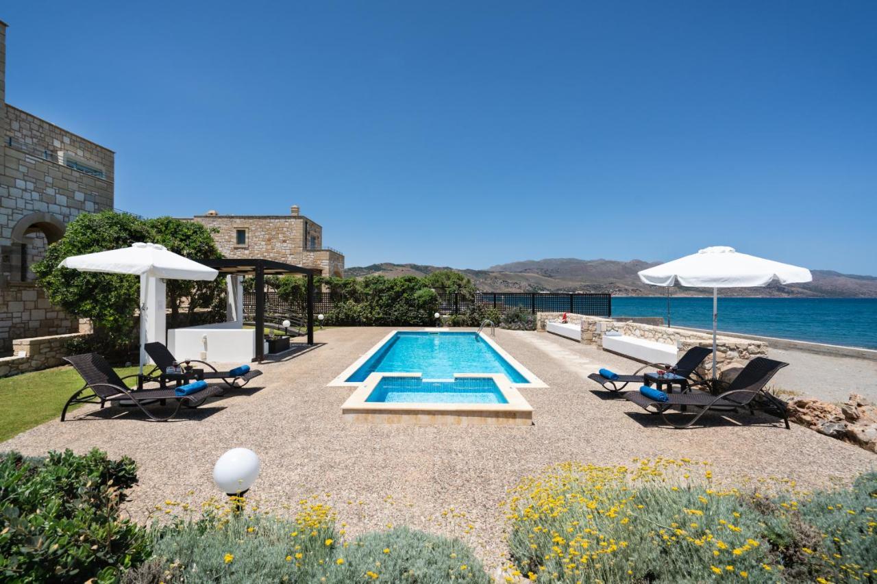 Beachfront Villa Turquoise With Private Pool, Bbq And Ping Pong Table Χανιά Εξωτερικό φωτογραφία